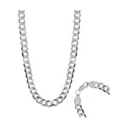 Cadena Plata 925 Diamantada Cubana Barbada 60cm Hombre - Imagen 1