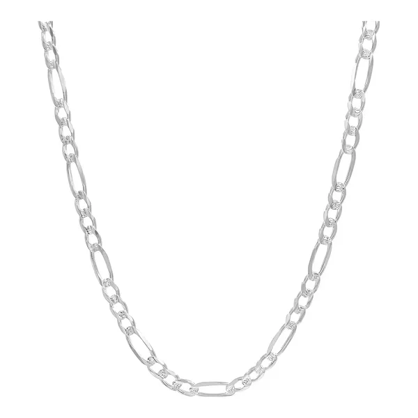 Cadena Plata 925 Diamantada Diseño Figaro 3x1 65cm Hombre - Imagen 1