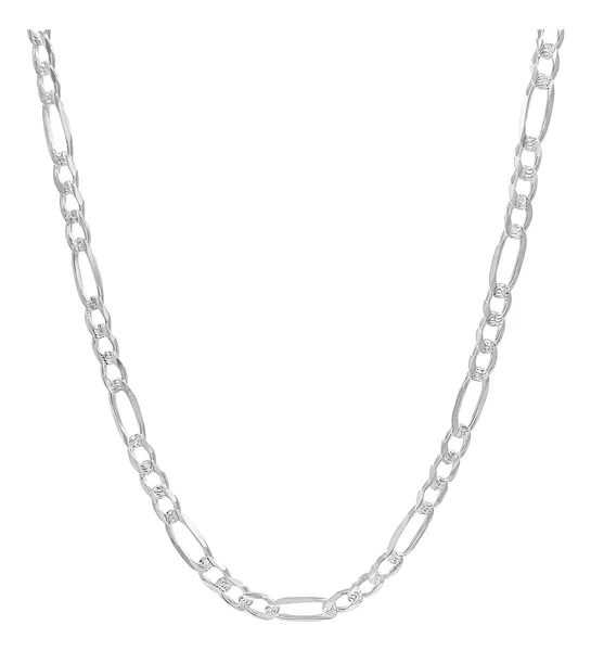 Cadena Plata 925 Diamantada Diseño Figaro 3x1 65cm Hombre - Imagen 1
