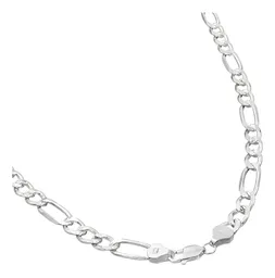 Cadena Plata 925 Diamantada Diseño Figaro 3x1 65cm Hombre - Imagen 3