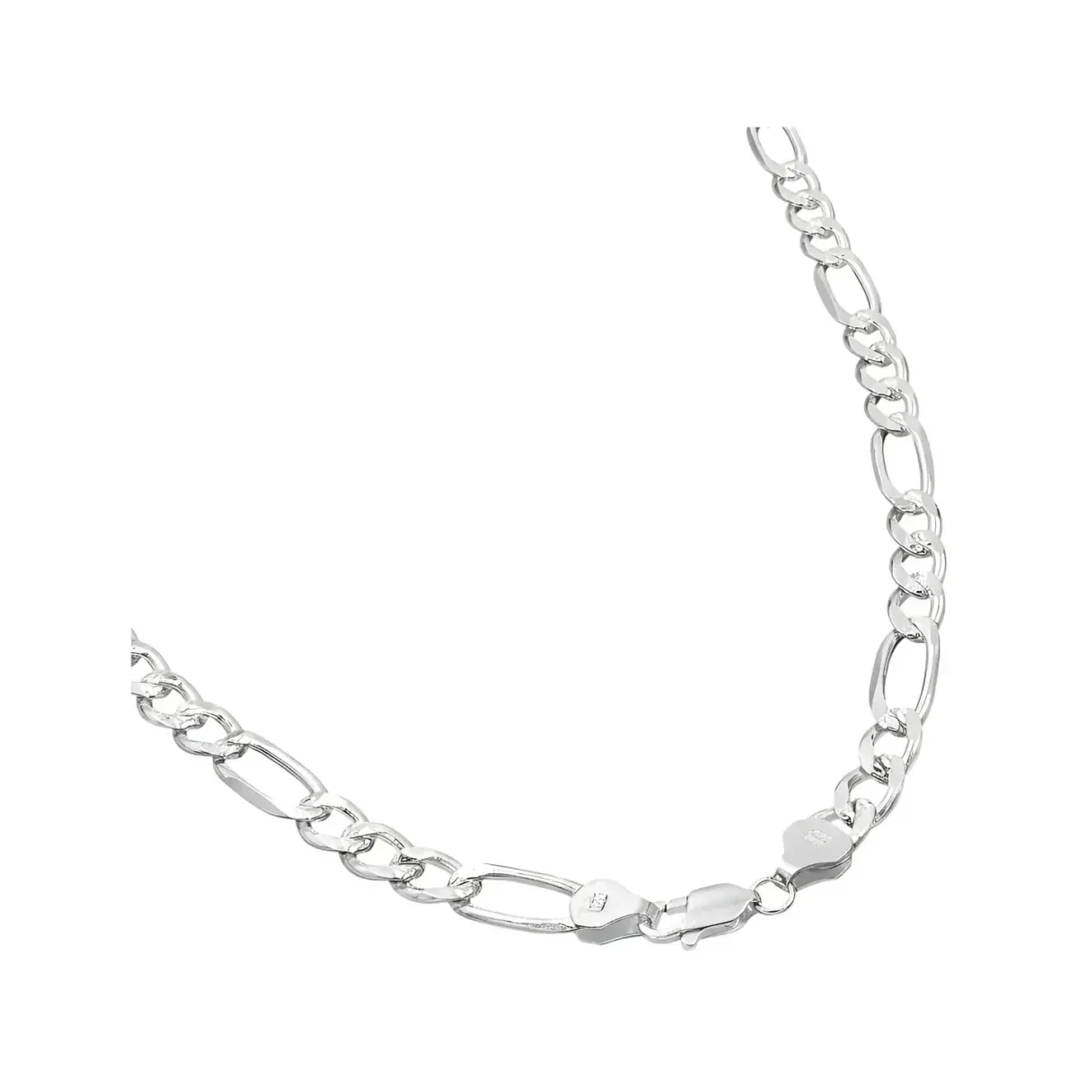 Cadena Plata 925 Diamantada Diseño Figaro 3x1 65cm Hombre - Imagen 3