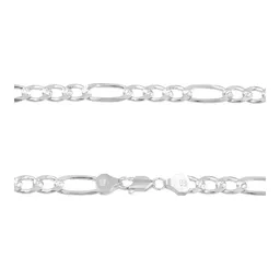 Cadena Plata 925 Diamantada Diseño Figaro 3x1 65cm Hombre - Imagen 4