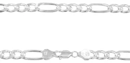 Cadena Plata 925 Diamantada Diseño Figaro 3x1 65cm Hombre - Imagen 4