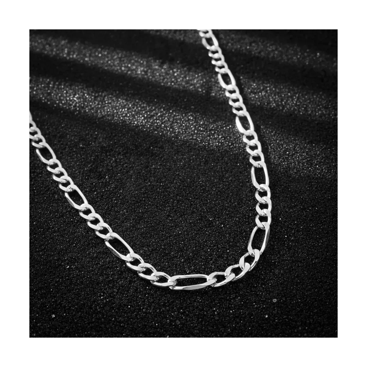 Cadena Plata 925 Diamantada Diseño Figaro 3x1 65cm Hombre - Imagen 5