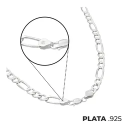 Cadena Plata 925 Diamantada Diseño Figaro 3x1 65cm Hombre - Imagen 7