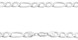 Cadena Plata 925 Diseño Figaro 3x1 Gruesa para Hombre 55cm - Imagen 4