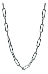 Cadena Plata 925 Eslabón Grande Diamantado Hombre 60cm - Imagen 1