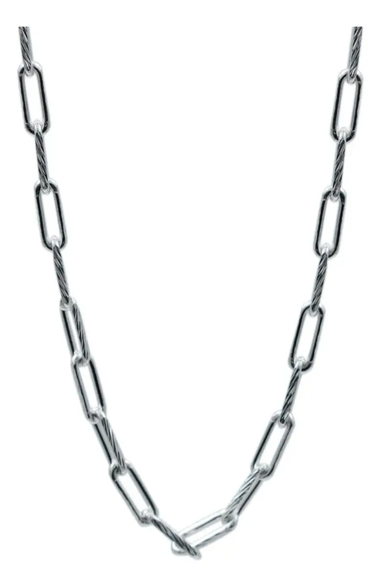 Cadena Plata 925 Eslabón Grande Diamantado Hombre 60cm - Joyaris joyería fina mexicana