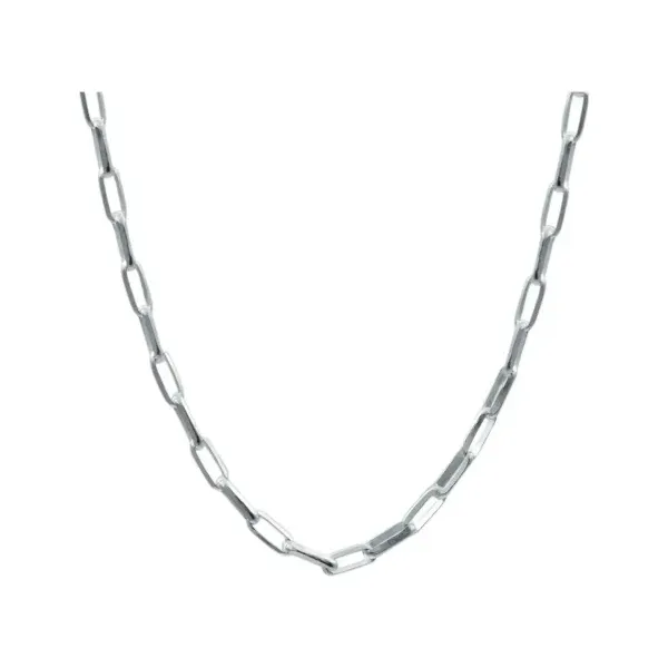 Cadena Plata 925 Eslabón Grande Lisa Italiana 45 cm - Imagen 1