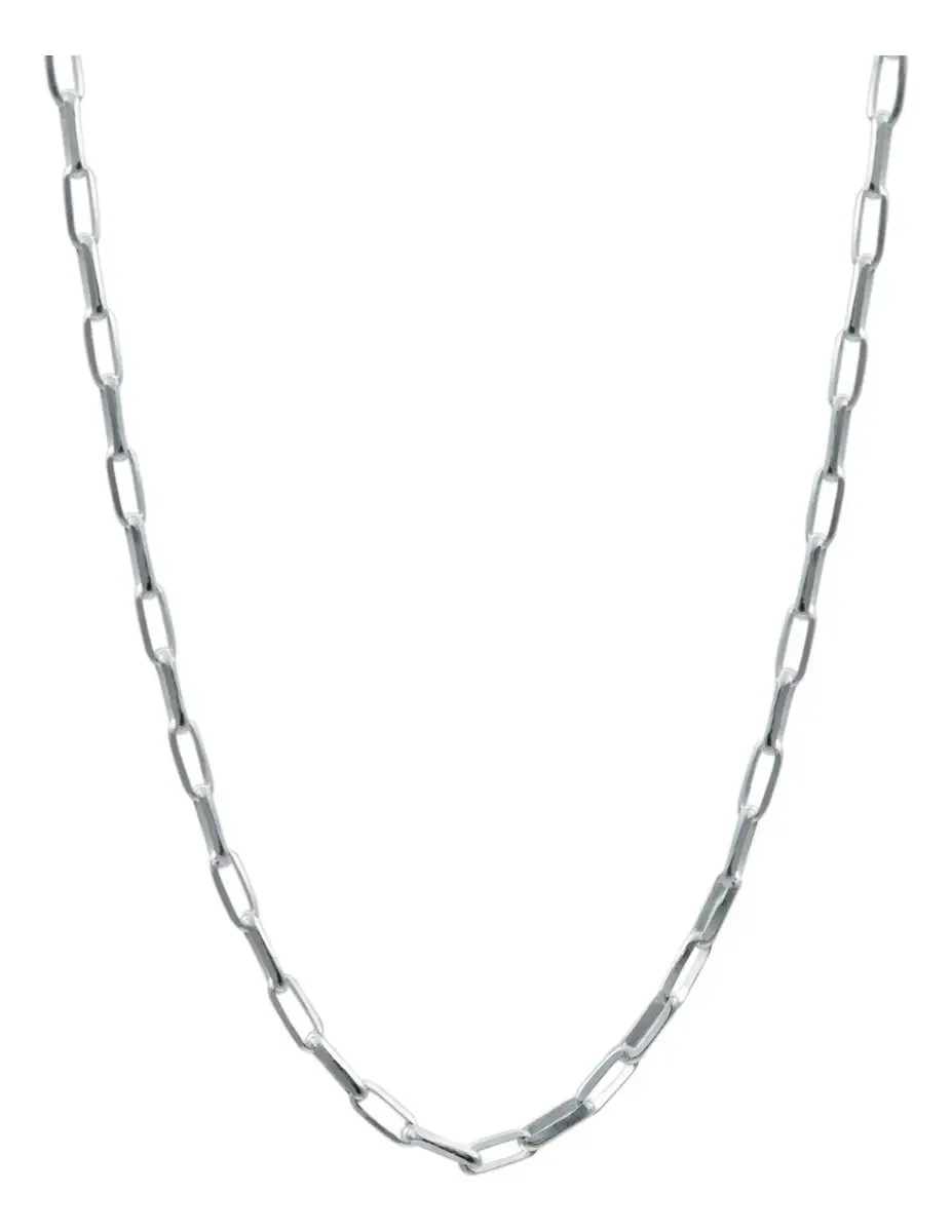 Cadena Plata 925 Eslabón Grande Lisa Italiana 45 cm - Imagen 2