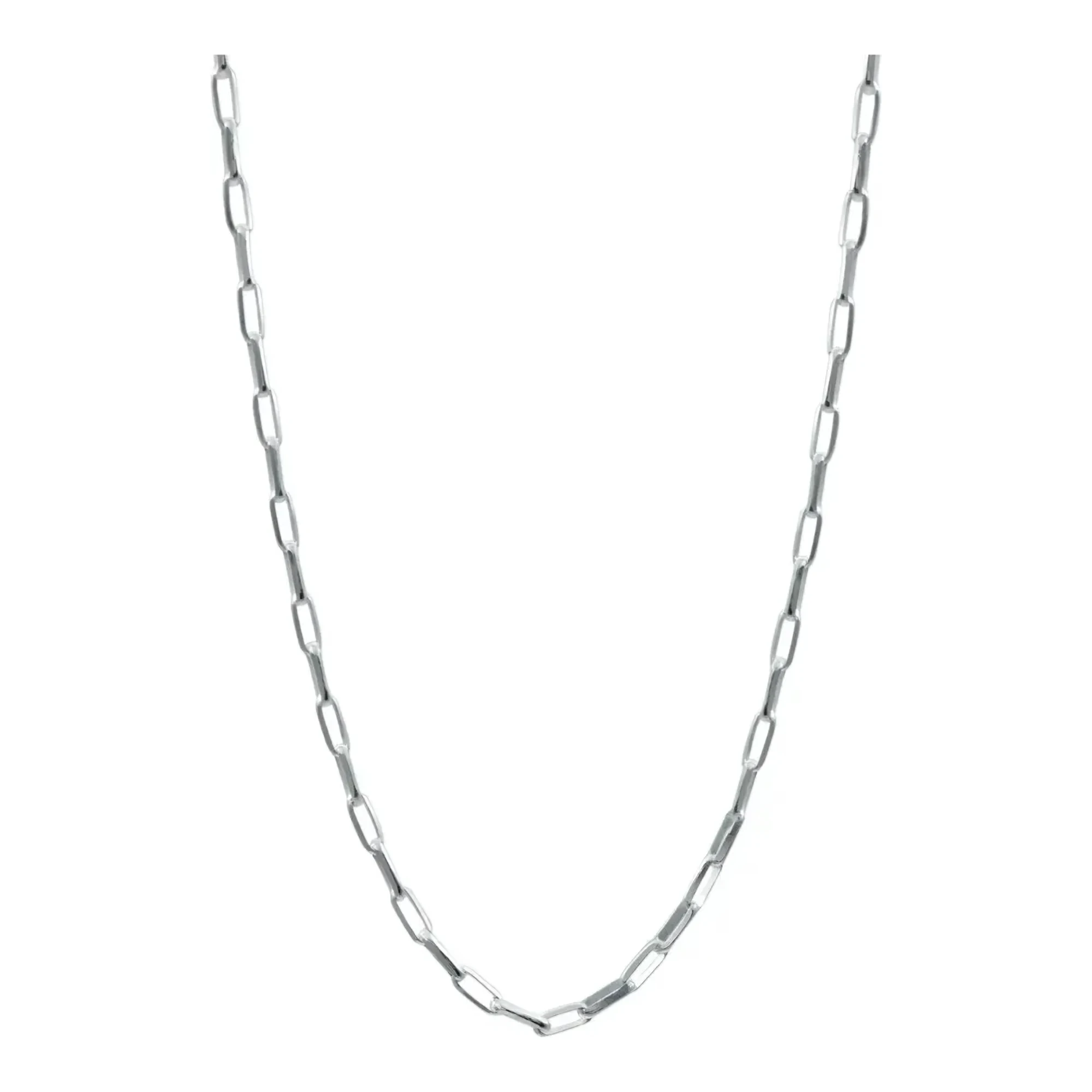 Cadena Plata 925 Eslabón Grande Lisa Italiana 45 cm - Imagen 3