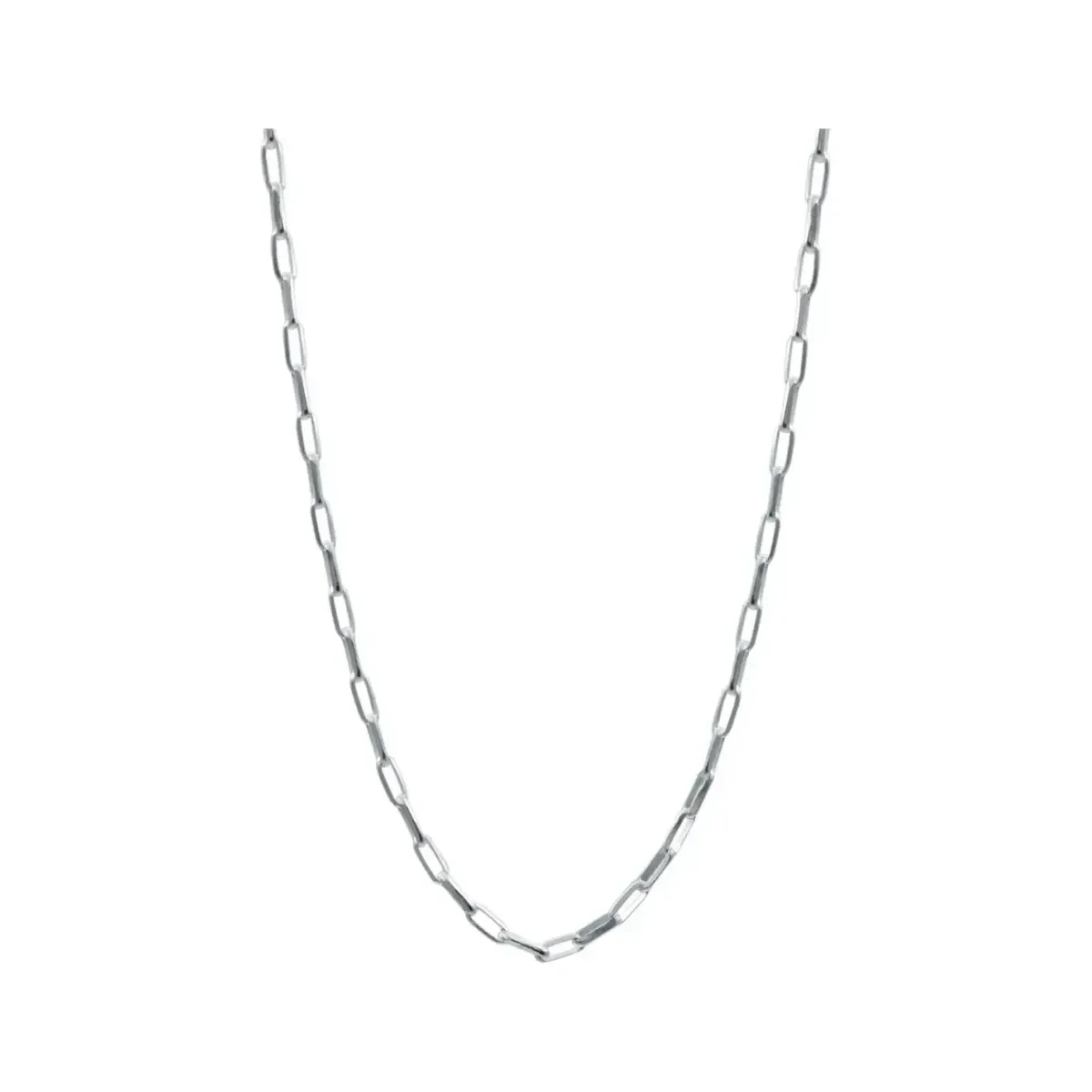 Cadena Plata 925 Eslabón Grande Lisa Italiana 45 cm - Imagen 3