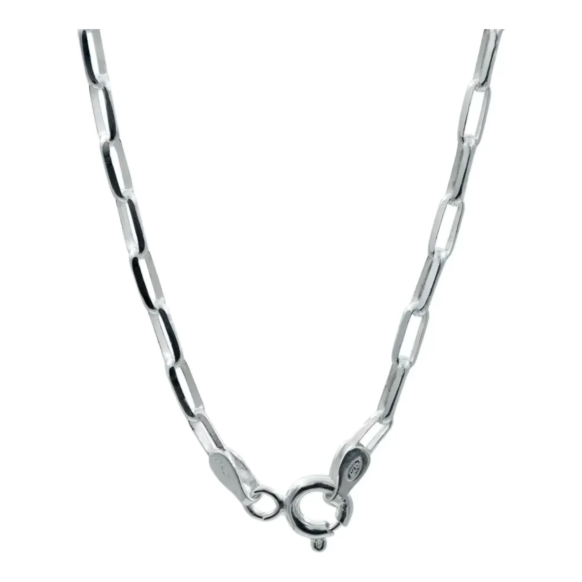 Cadena Plata 925 Eslabón Grande Lisa Italiana 45 cm - Imagen 5