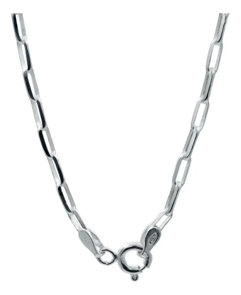 Cadena Plata 925 Eslabón Grande Lisa Italiana 45 cm - Imagen 5