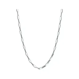 Cadena Plata .925 Eslabón Grande Liso Italiana 50cm para Mujer - Imagen 2