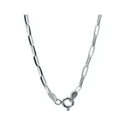 Cadena Plata .925 Eslabón Grande Liso Italiana 50cm para Mujer - Imagen 5