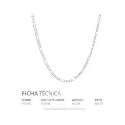 Cadena Plata 925 Figaro 3x1 45cm para Hombre Estilo Clásico - Imagen 5