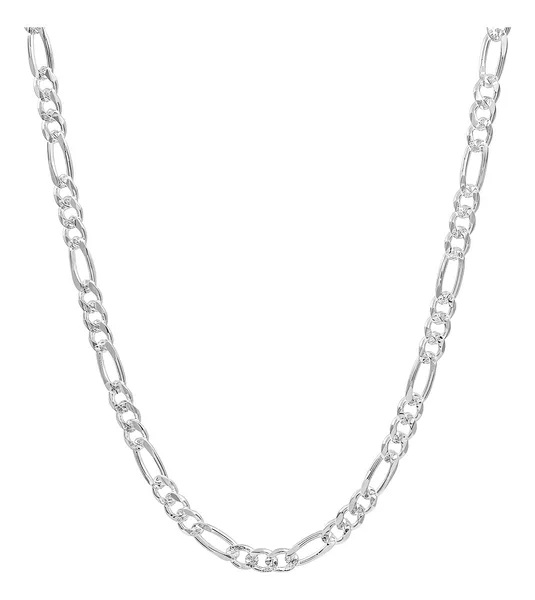 Cadena Plata 925 Fígaro 3x1 Diamantada 50cm para Hombre - Imagen 1