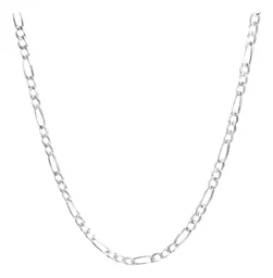 Cadena Plata 925 Figaro 3x1 Diamantada 50cm Unisex - Imagen 1