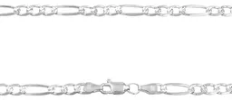 Cadena Plata 925 Figaro 3x1 Diamantada 50cm Unisex - Imagen 4