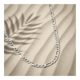 Cadena Plata 925 Figaro 3x1 Diamantada 50cm Unisex - Imagen 5