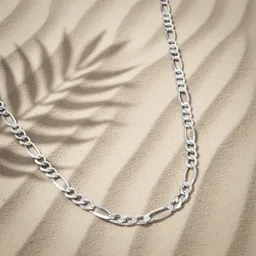 Cadena Plata 925 Figaro 3x1 Diamantada 50cm Unisex - Imagen 5