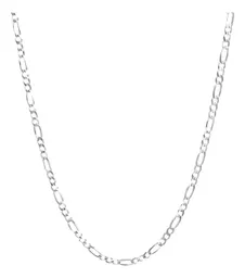 Cadena Plata 925 Figaro 3x1 Diamantada 60cm Unisex - Imagen 1