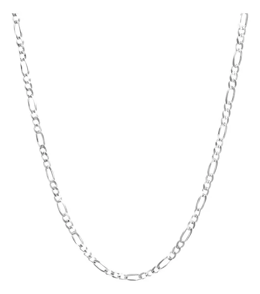 Cadena Plata 925 Figaro 3x1 Diamantada 60cm Unisex - Imagen 1