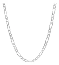 Cadena Plata 925 Fígaro 3x1 Diamantada 65cm para Hombre - Imagen 1