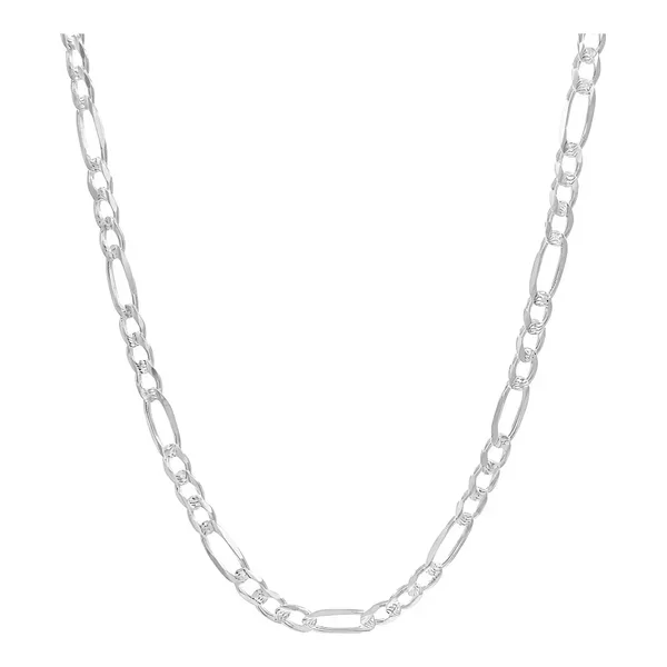 Cadena Plata 925 Fígaro 3x1 Diamantada 65cm para Hombre - Imagen 1