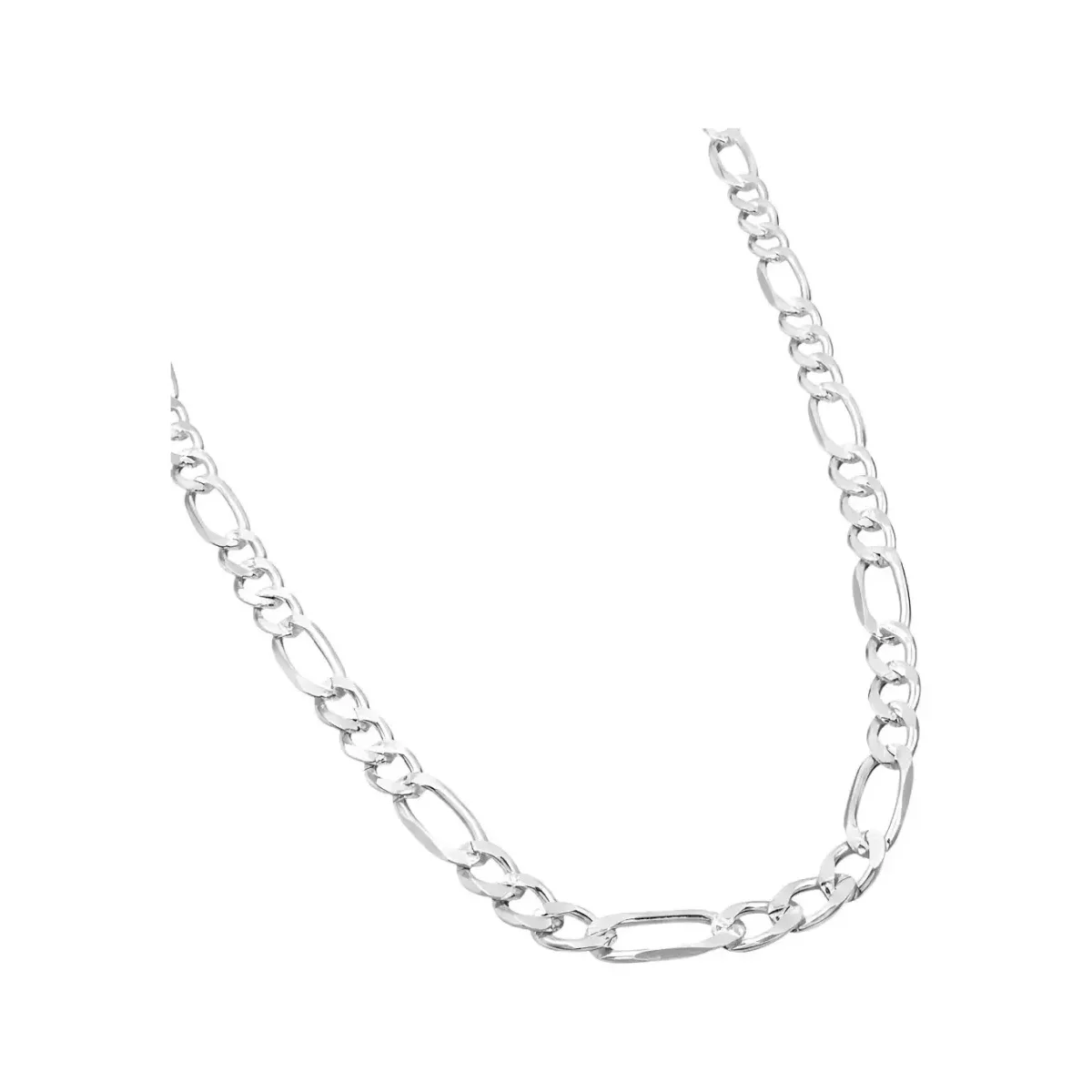 Cadena Plata 925 Fígaro 3x1 Diamantada 65cm para Hombre - Imagen 2