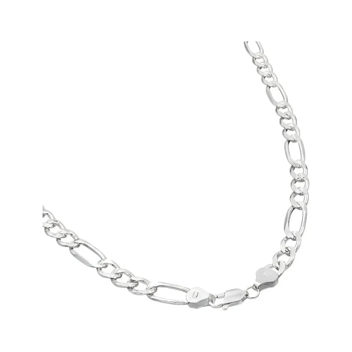 Cadena Plata 925 Fígaro 3x1 Diamantada 65cm para Hombre - Imagen 3