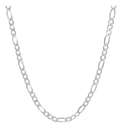 Cadena Plata 925 Figaro 3x1 Diamantada 65cm para Hombre - Imagen 1