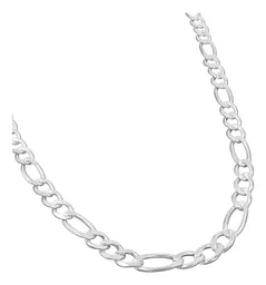 Cadena Plata 925 Figaro 3x1 Diamantada 65cm para Hombre - Imagen 2