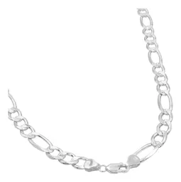 Cadena Plata 925 Figaro 3x1 Diamantada 65cm para Hombre - Imagen 3