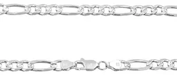 Cadena Plata 925 Fígaro 3x1 Diamantada 6mm para Hombre 55cm - Imagen 4