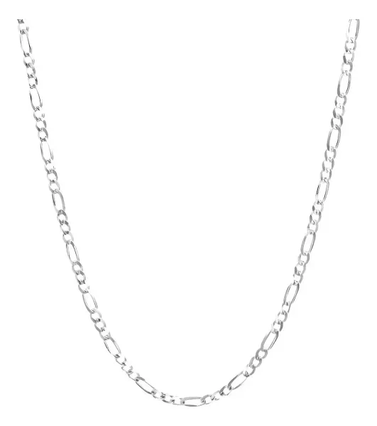 Cadena Plata 925 Figaro 3x1 Diamantada 70cm - Imagen 1