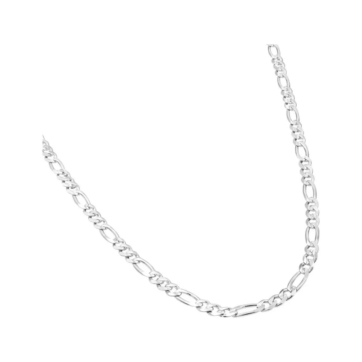 Cadena Plata 925 Figaro 3x1 Diamantada 70cm - Imagen 2