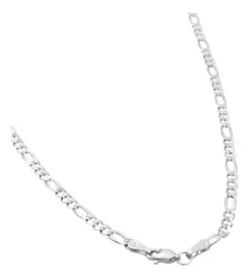 Cadena Plata 925 Figaro 3x1 Diamantada 70cm - Imagen 3