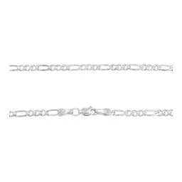 Cadena Plata 925 Figaro 3x1 Diamantada 70cm - Imagen 4
