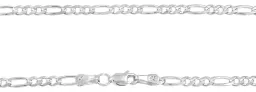 Cadena Plata 925 Figaro 3x1 Diamantada 70cm - Imagen 4