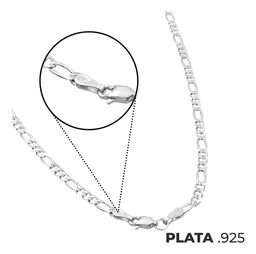 Cadena Plata 925 Figaro 3x1 Diamantada 70cm - Imagen 7