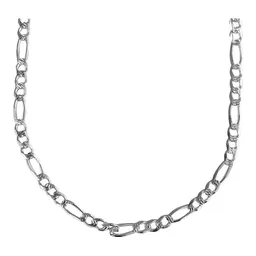 Cadena Plata 925 Figaro 3x1 Diamantada Hombre 60cm - Imagen 2