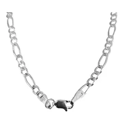 Cadena Plata 925 Figaro 3x1 Diamantada Hombre 60cm - Imagen 3