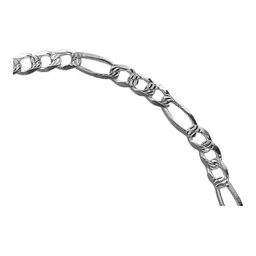 Cadena Plata 925 Figaro 3x1 Diamantada Hombre 60cm - Imagen 4