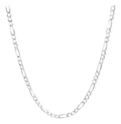 Cadena Plata 925 Figaro 3x1 Diamantada Larga 70 cm para Hombre - Imagen 1
