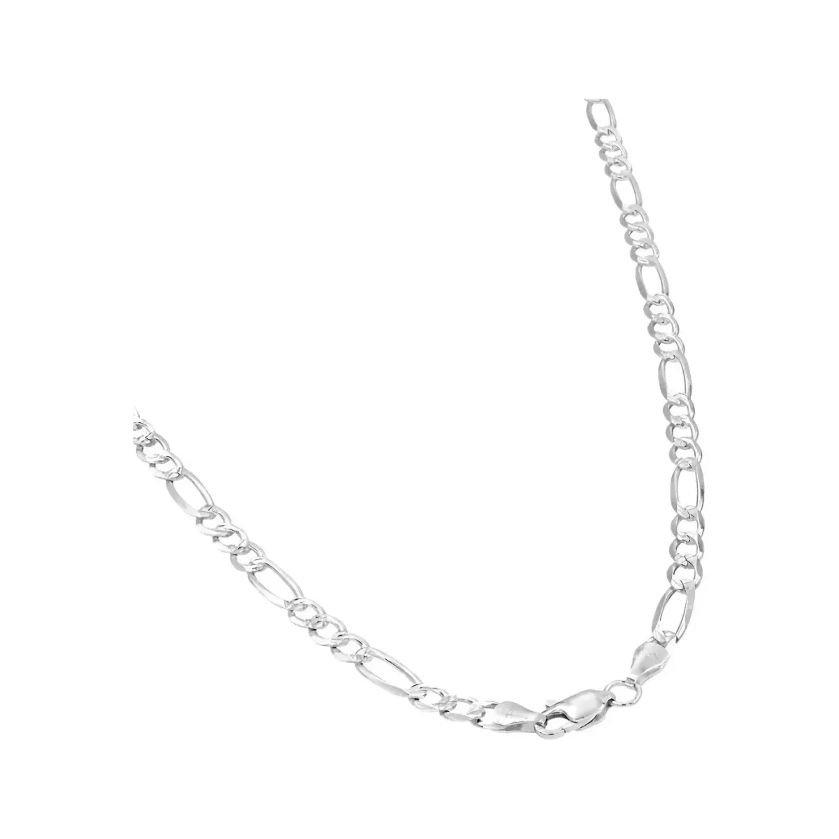 Cadena Plata 925 Figaro 3x1 Diamantada Larga 70 cm para Hombre - Imagen 3