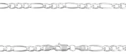 Cadena Plata 925 Figaro 3x1 Diamantada Larga 70 cm para Hombre - Imagen 4