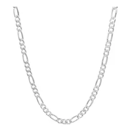 Cadena Plata 925 Figaro 3x1 Diamantada para Hombre 45cm - Imagen 1