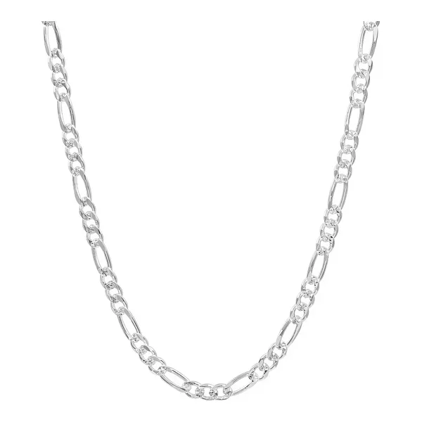 Cadena Plata 925 Figaro 3x1 Diamantada para Hombre - Imagen 1